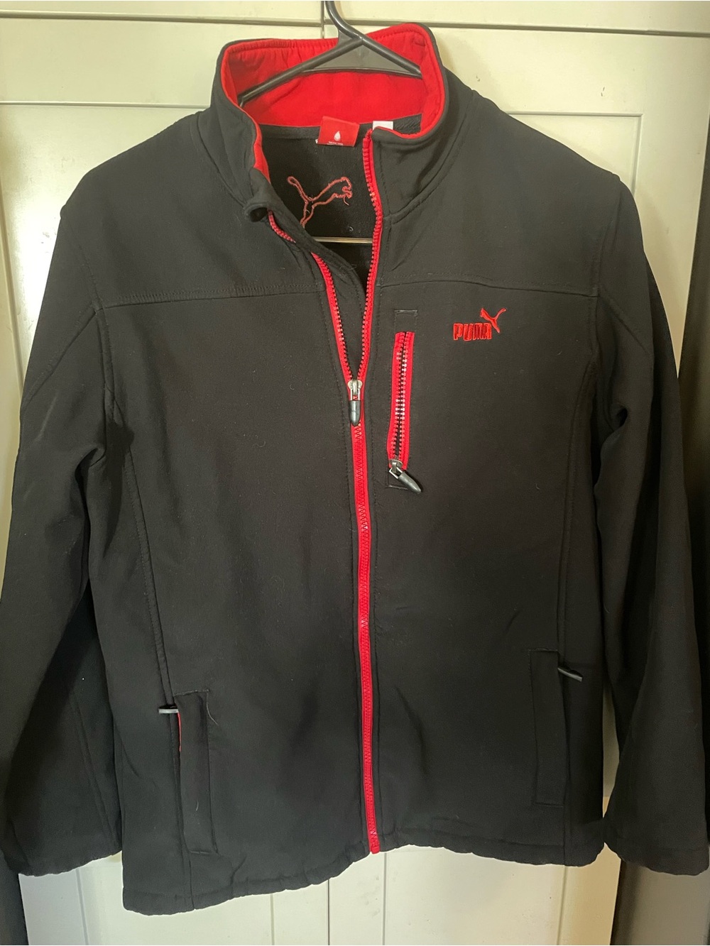 Puma Black Jacket with Red Trim and Logo